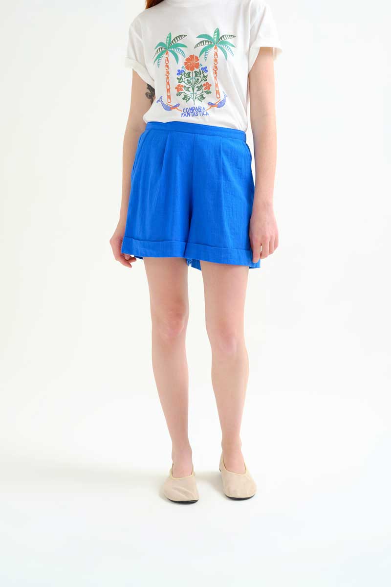 Navy Blue Cotton Shorts