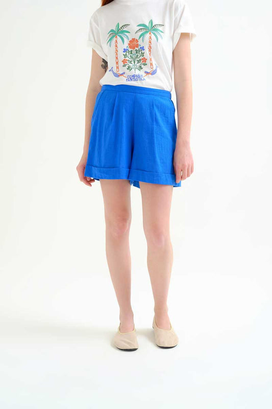 Navy Blue Cotton Shorts