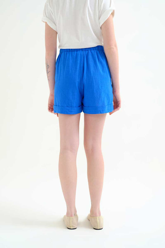 Navy Blue Cotton Shorts