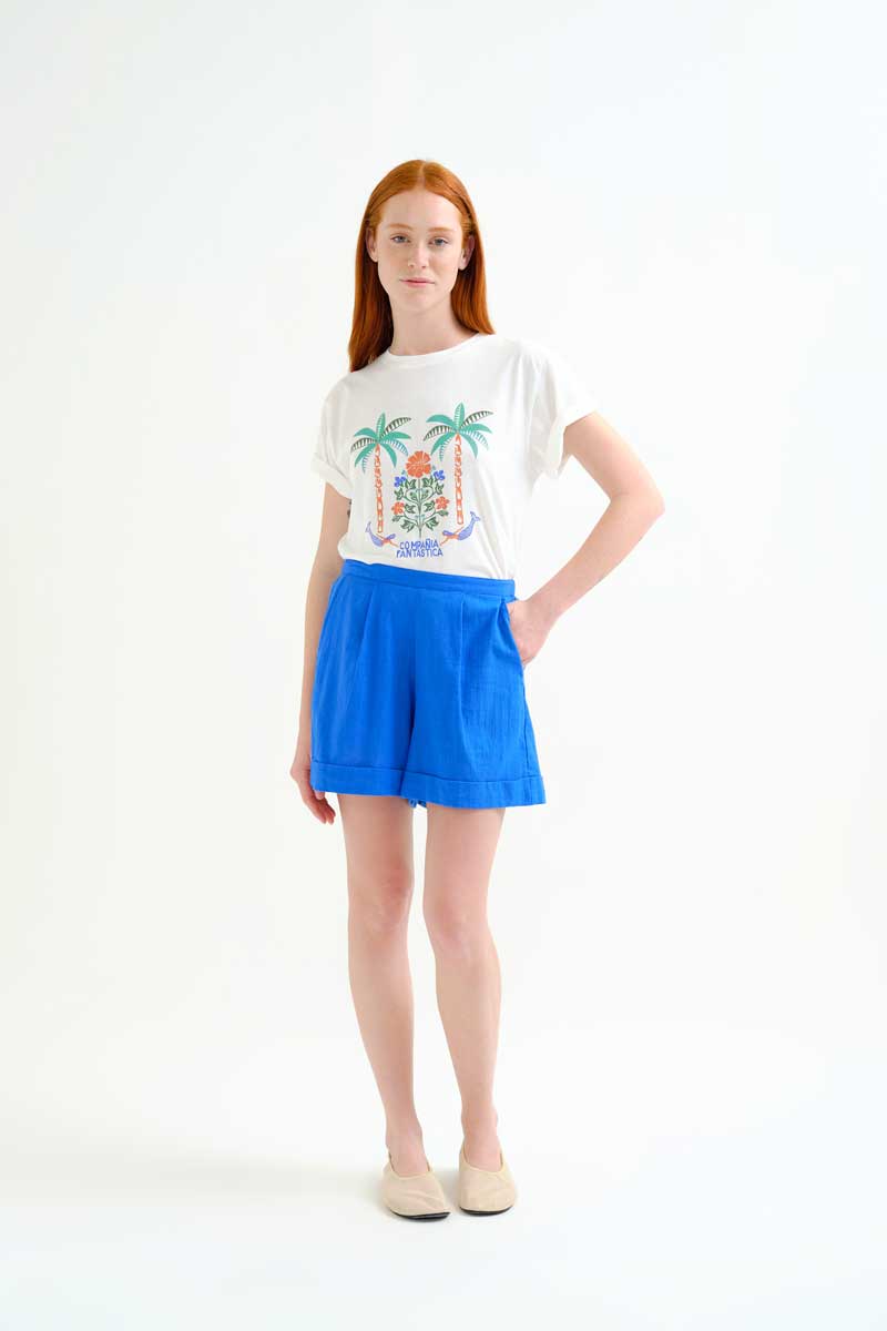 Navy Blue Cotton Shorts