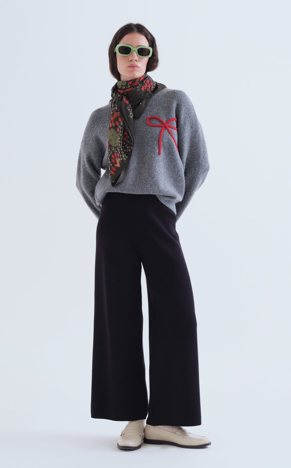 Black Basic Knit Trousers
