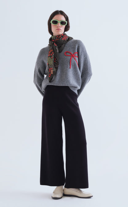 Black Basic Knit Trousers