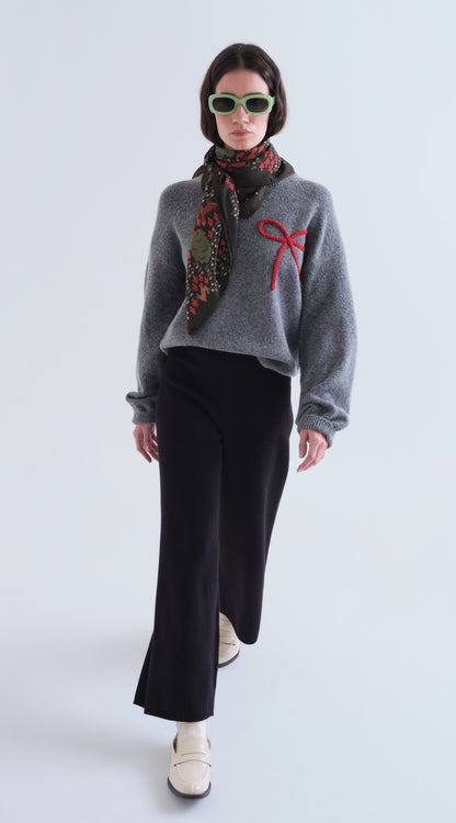 Black Basic Knit Trousers