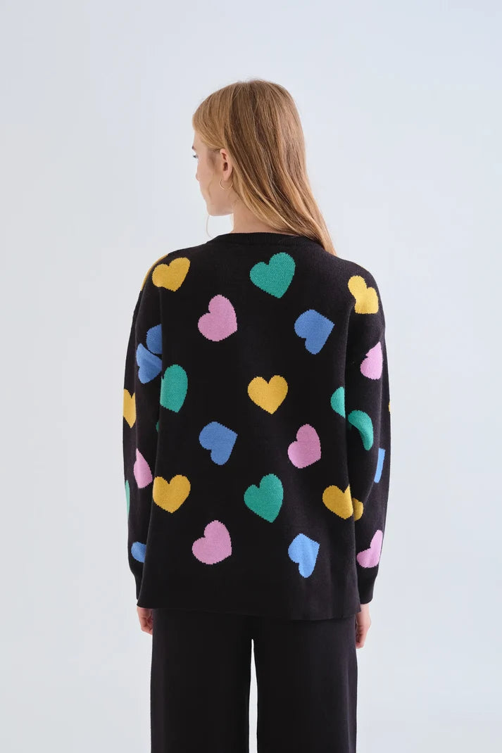 Heart Print Sweater