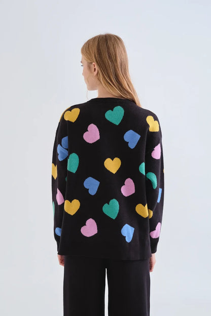 Heart Print Sweater
