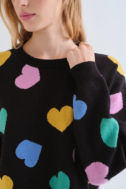 Heart Print Sweater