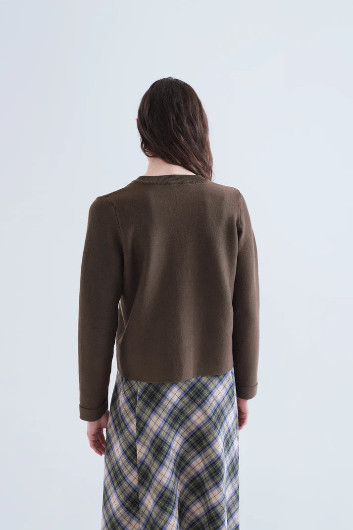 Basic Khaki Green Cardigan