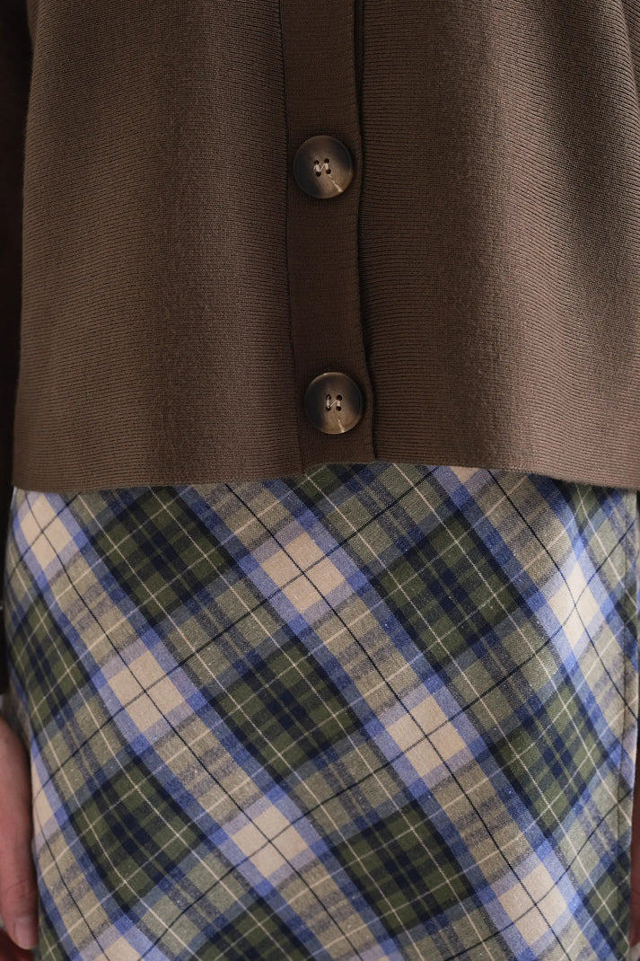 Basic Khaki Green Cardigan
