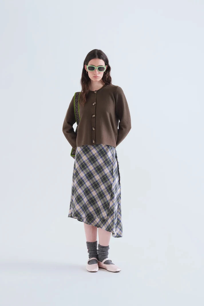 Basic Khaki Green Cardigan
