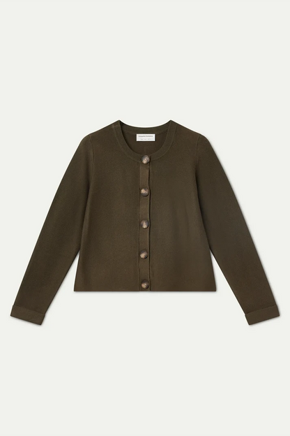 Basic Khaki Green Cardigan