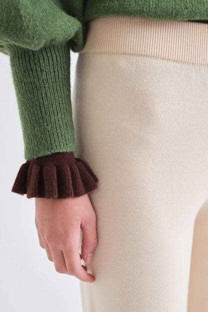 Basic Ecru Knit Trousers