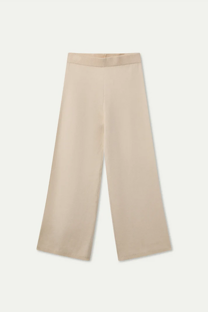 Basic Ecru Knit Trousers