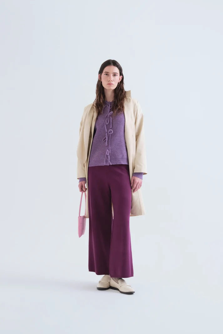Aubergine Basic Knit Trousers