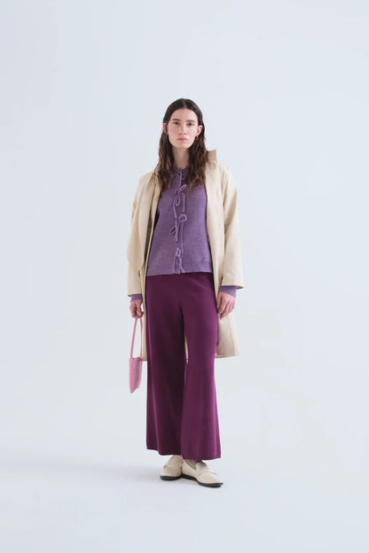 Aubergine Basic Knit Trousers