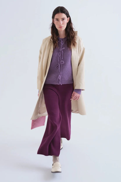 Aubergine Basic Knit Trousers