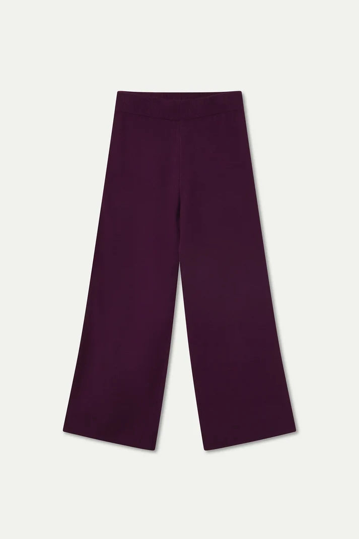 Aubergine Basic Knit Trousers