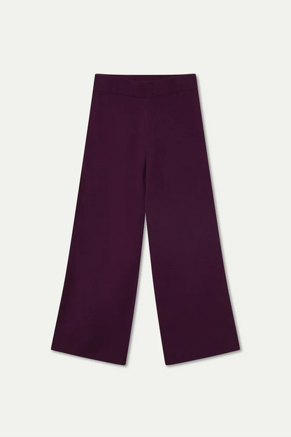 Aubergine Basic Knit Trousers