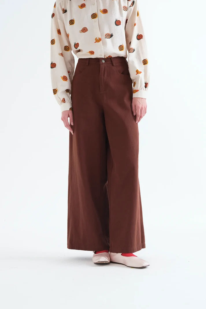 Brown Cotton Jeans