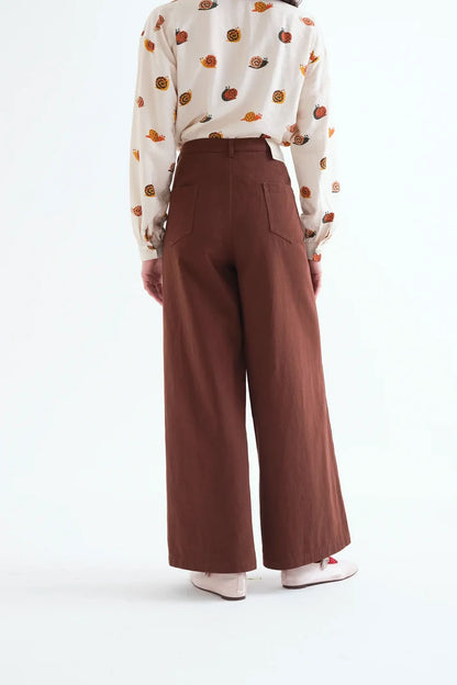 Brown Cotton Jeans