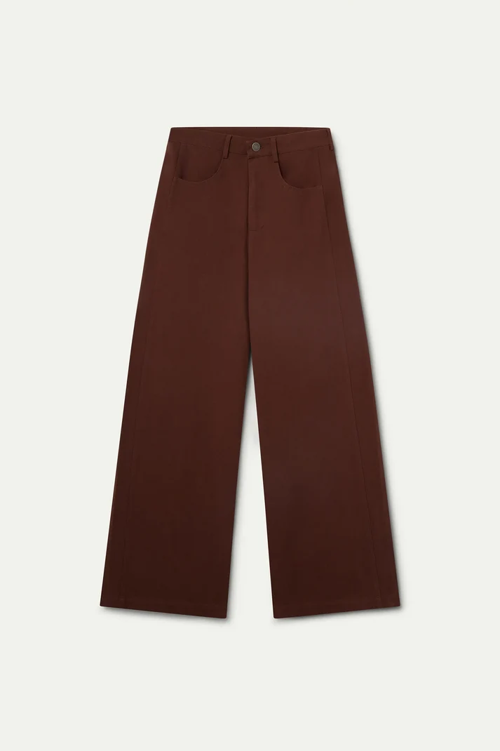 Brown Cotton Jeans