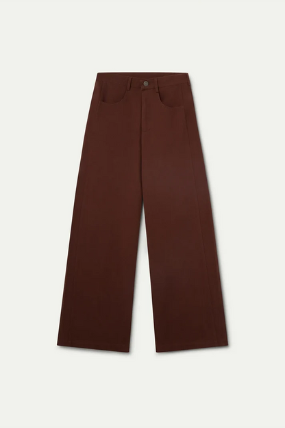 Brown Cotton Jeans