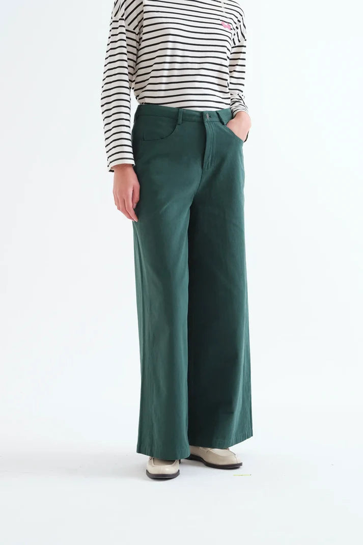 Petrol Green Cotton Jeans