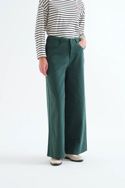 Petrol Green Cotton Jeans