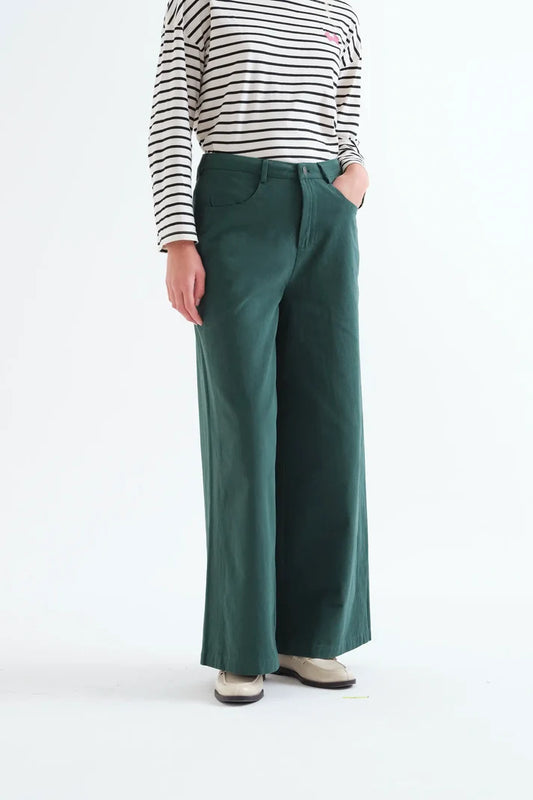 Petrol Green Cotton Jeans