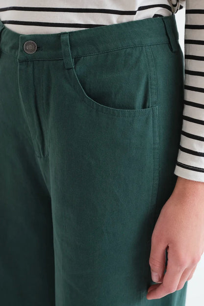 Petrol Green Cotton Jeans