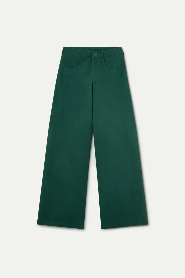 Petrol Green Cotton Jeans