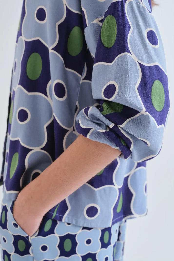 Inverness Print Blue Shirt
