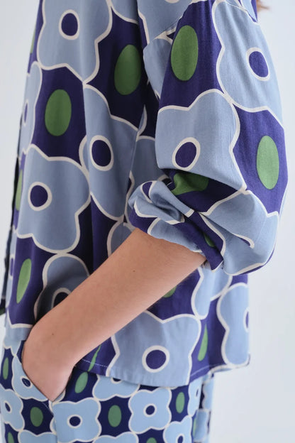 Inverness Print Blue Shirt