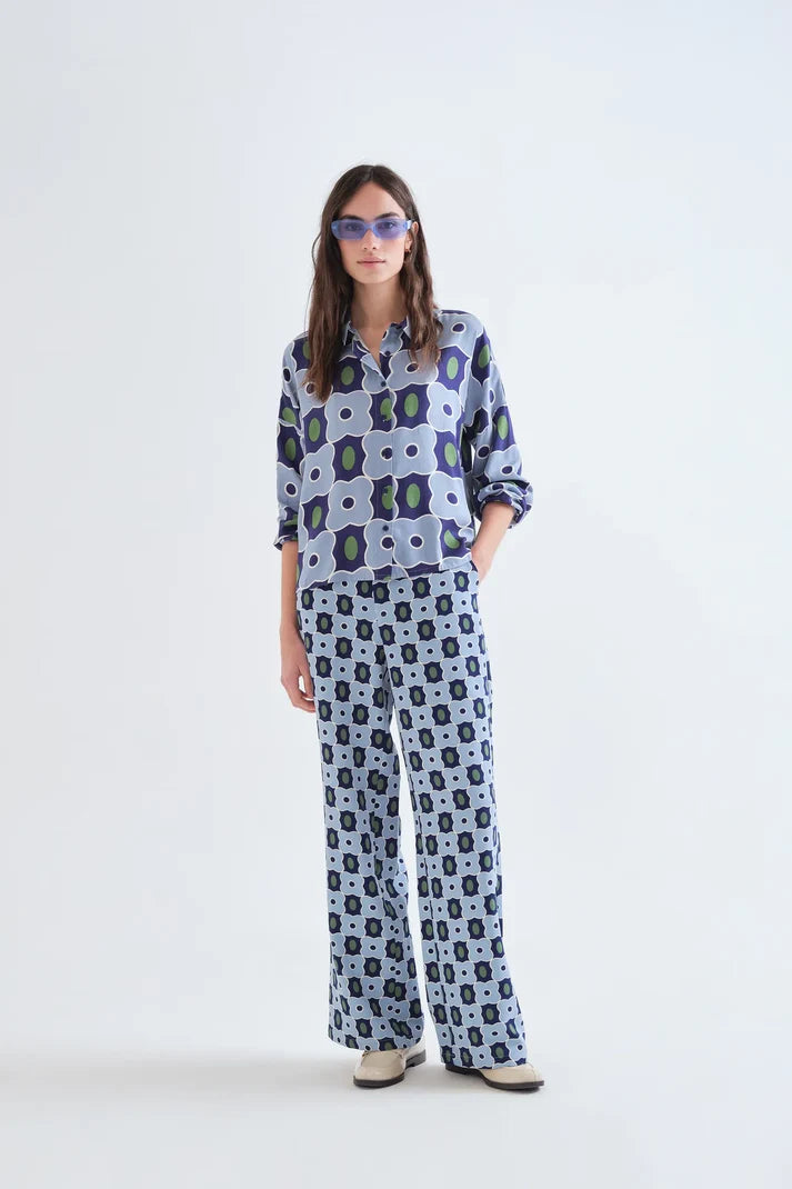 Inverness Print Blue Shirt