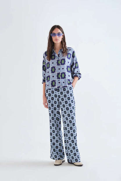 Inverness Print Blue Shirt