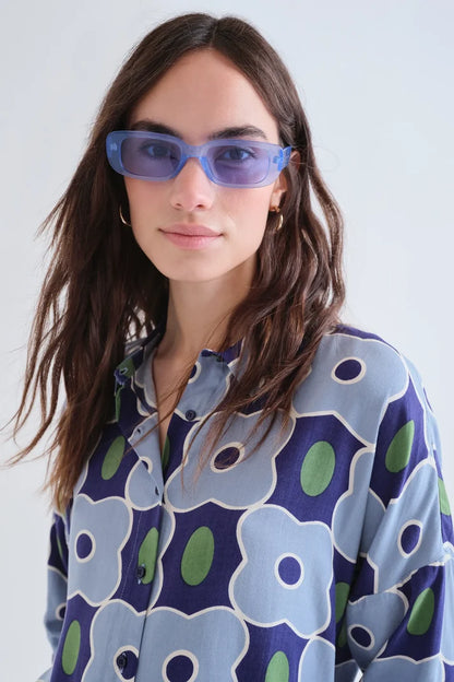 Inverness Print Blue Shirt