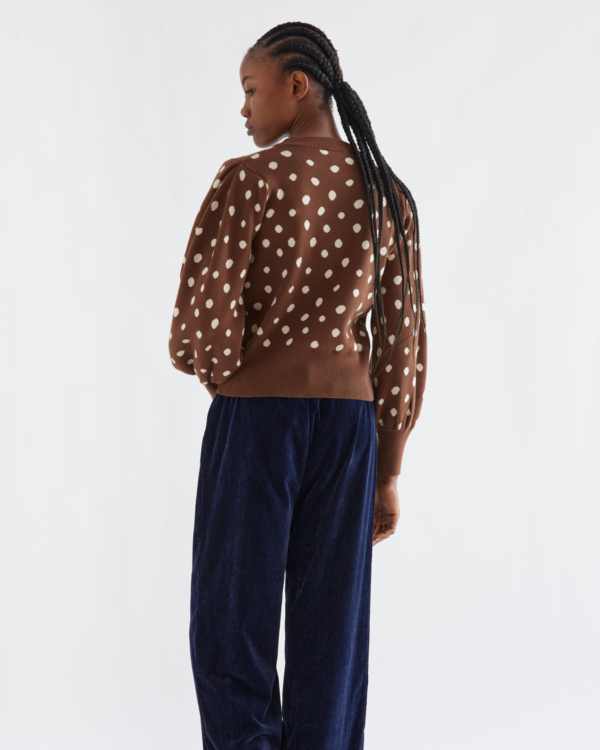 Brown Polka Dot Sweater