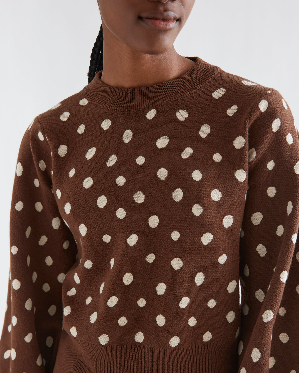 Brown Polka Dot Sweater