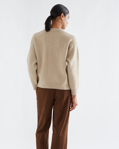 Beige Sweater with Car and Christmas Tree on the Roof