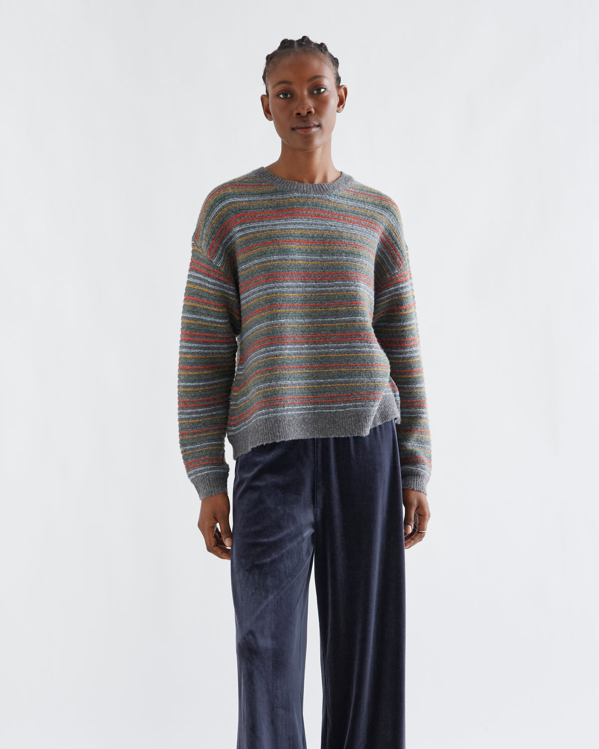 Grey Striped Sweater