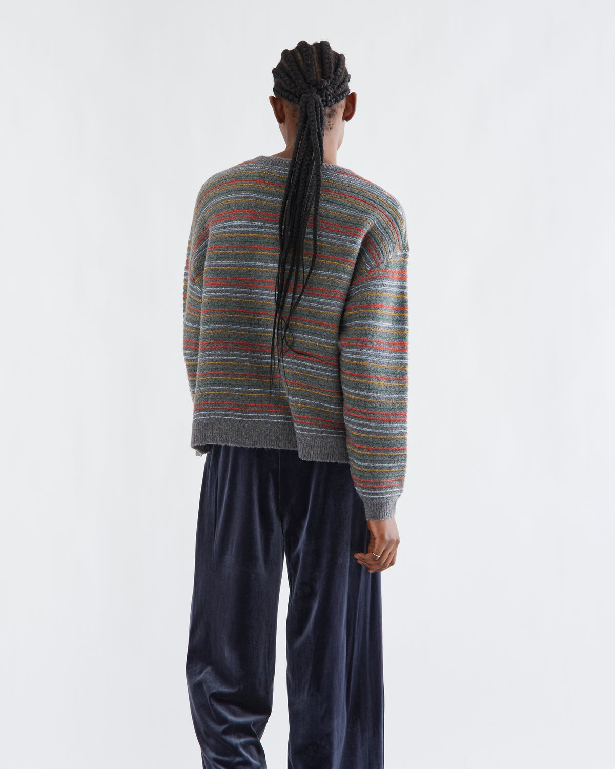 Grey Striped Sweater