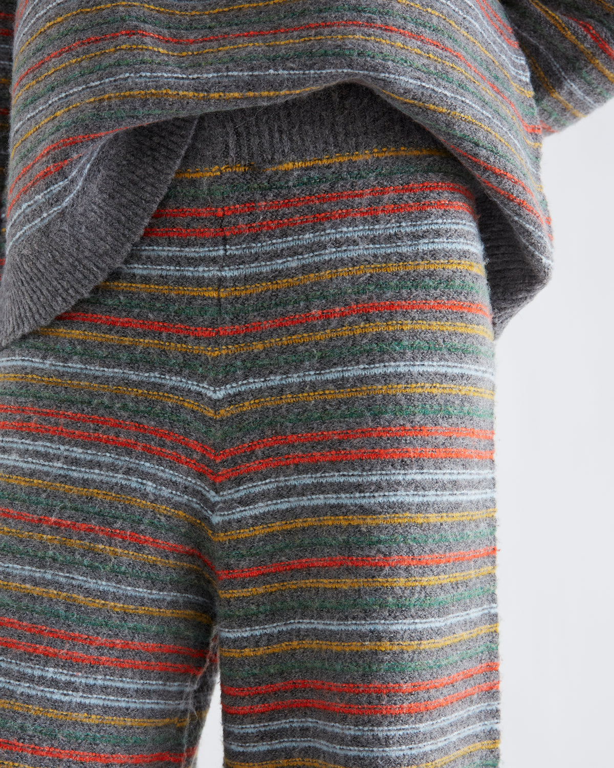 Grey Striped Knit Trousers