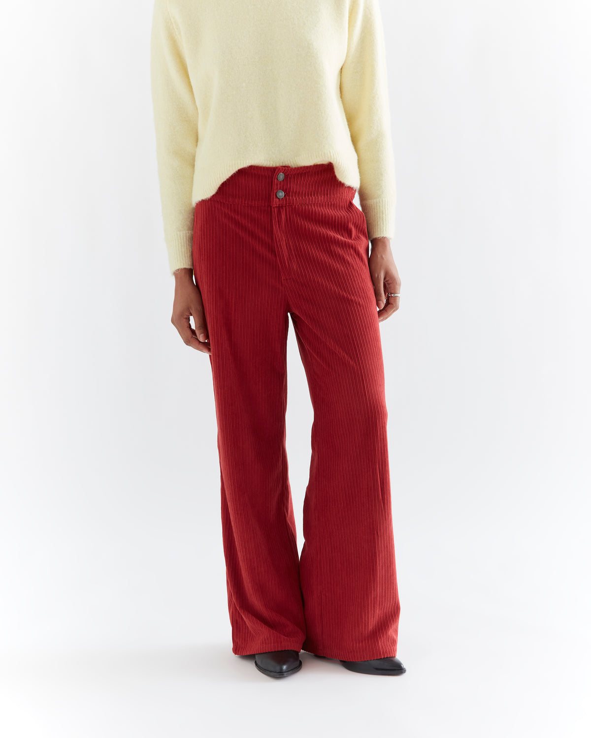 Brick Colour Corduroy Trousers