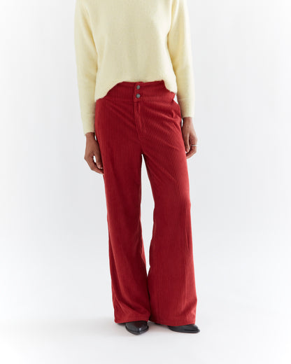 Brick Colour Corduroy Trousers