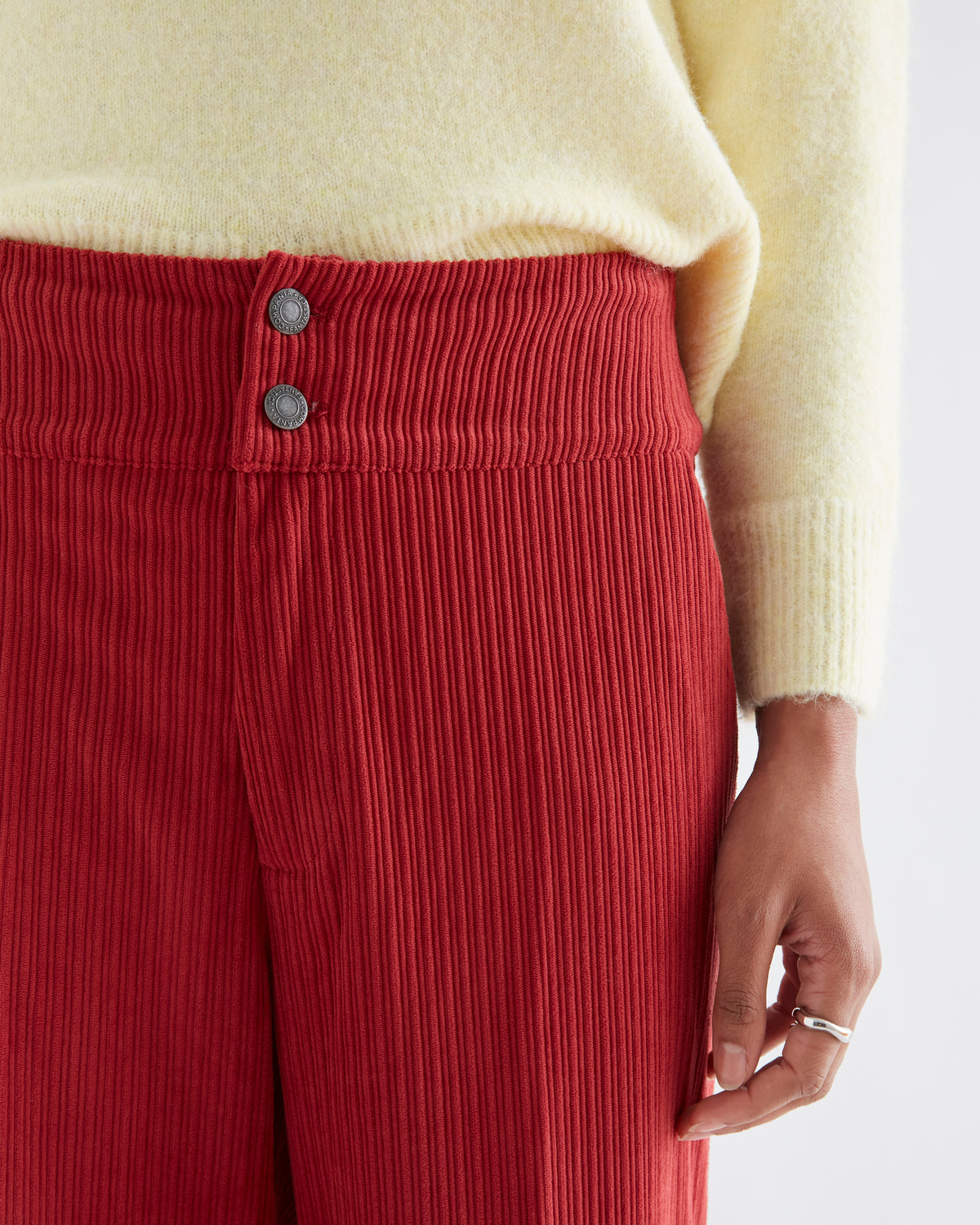 Brick Colour Corduroy Trousers