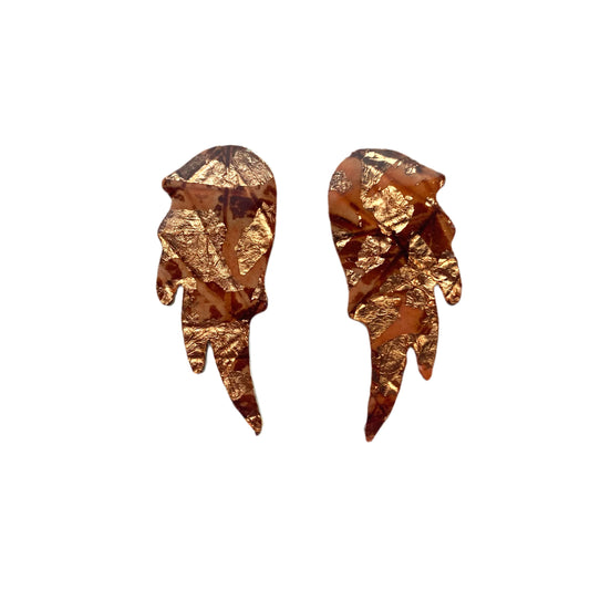 Wings Earrings Rust Rose Gold