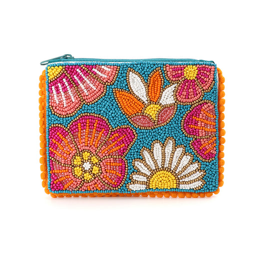 Daisy and Flower Beaded Small Holiday Purse
