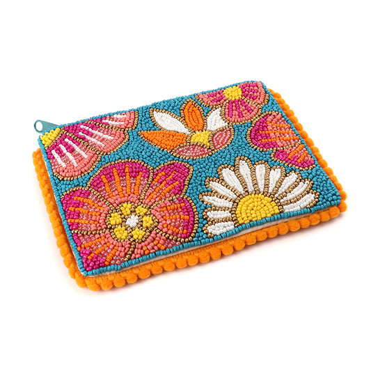 Daisy and Flower Beaded Small Holiday Purse