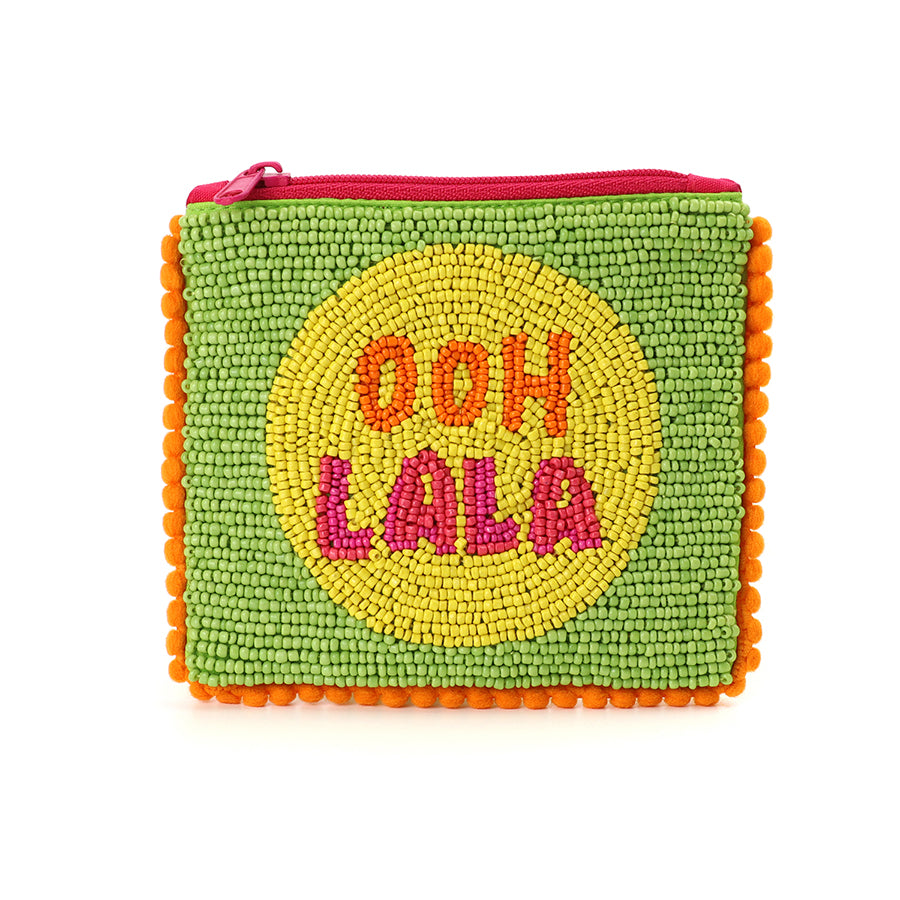 Green 'Ooh La La' Beaded Holiday Purse