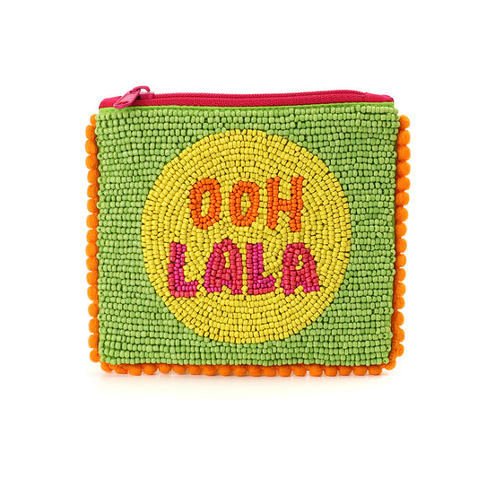 Green 'Ooh La La' Beaded Holiday Purse
