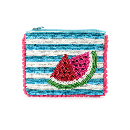 Striped Watermelon Slices Beaded Holiday Purse